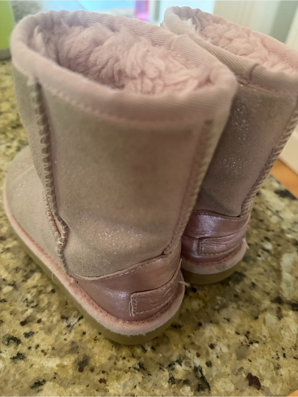 Girls pink shimmer uggs